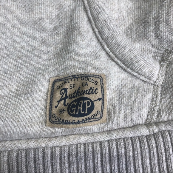 GAP Pullover Hoodie Sherpa Lined Tan Gray 3T - Picture 2 of 6